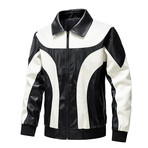 Faux Leather Motorcycle Jacket // White (XS)