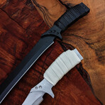 The Dune 2  // Set Of 2 Feyd Rautha Knives // B&W Leather Wrapped on Steel
