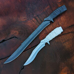 The Dune 2  // Set Of 2 Feyd Rautha Knives // B&W Leather Wrapped on Steel