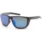 Men's // Costa Del Mar // Rectangular - Shiny Grey Frame + Polarized Blue Mirror