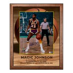 Magic Johnson // LA Lakers // Signed Basketball // Graphic 26x32 Frame