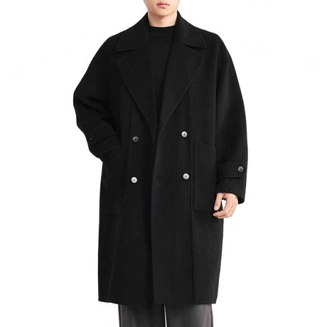 Double Breasted Trench Coat // Black (XS)