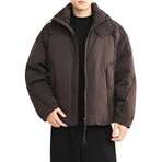 Active Insulated Hooded Jacket // Dark coffee (XS)