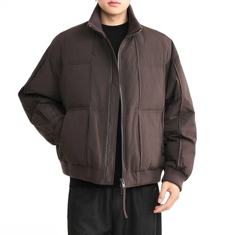 Bomber Puffer Jacket // Dark coffee (XS)