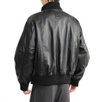 Leather Bomber Jacket // Black (S)