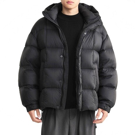 Thick Hooded Puffy Jacket // Black (XS)