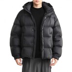 Thick Hooded Puffy Jacket // Black (XS)