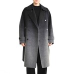 Ombre Long Coat // Black & Grey (S)