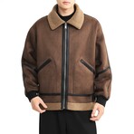 Shearling Aviation Jacket // Coffee brown (M)
