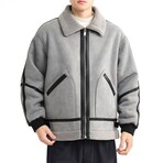Shearling Aviation Jacket // Light gray (S)