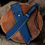 The Rambo 4 "Machete" // Black Leather Strap Wrapped