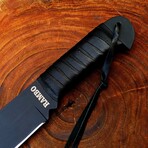 The Rambo 4 "Machete" // Black Leather Strap Wrapped