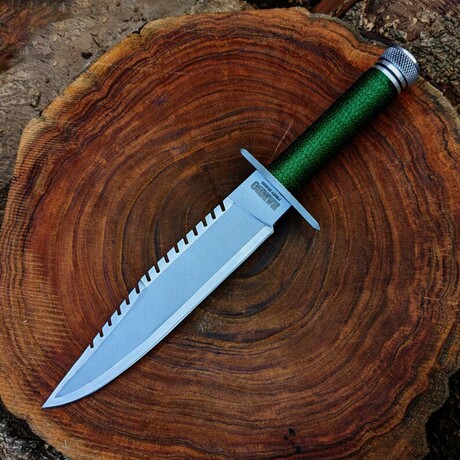 The Rambo "First Blood Knife" // Green Cord Wrapped on Steel