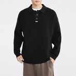 Polo Pullover Sweater // Black (XS)