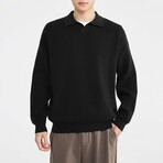 Johnny Collar Pullover Sweater // Black (XS)