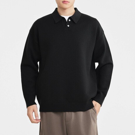 Collared Sweater // Black (XS)