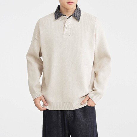 Henley Pullover Sweater // Apricot (XS)