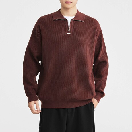 1/4 Zip Sweater // Coffee (XS)