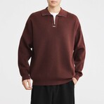 1/4 Zip Sweater // Coffee (XS)