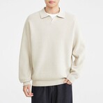 Johnny Collar Pullover Sweater // Apricot (XS)