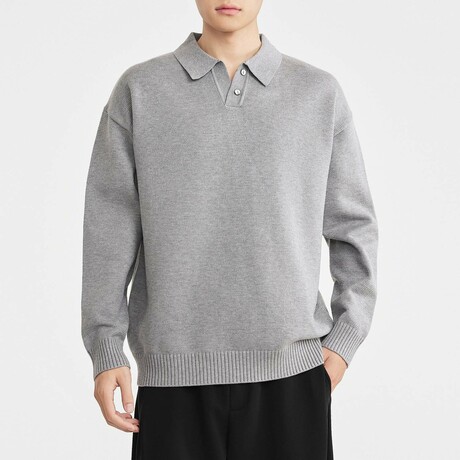 Collared Sweater // Flower gray (XS)