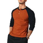 Raglan Henley Long Sleeve // Orange (XS)