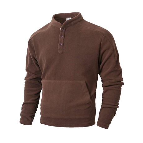 Mockneck Sweatshirt // Brown (XS)