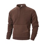 Mockneck Sweatshirt // Brown (XS)
