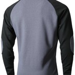 Colorblock Elbow Patch Henley // Dark grey (S)