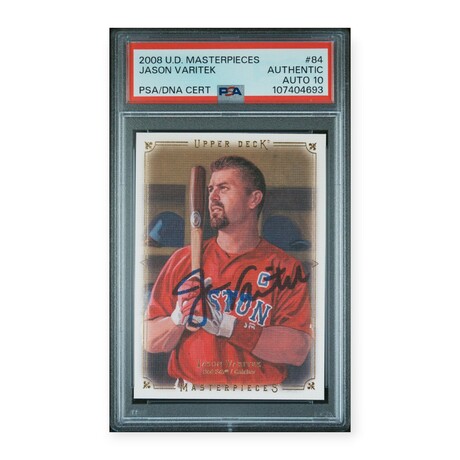 Jason Varitek // 2008 Upper Deck Masterpieces Signed // PSA 10 AG