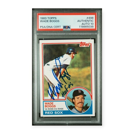 Wade Boggs // 1983 Topps Signed w/ HOF 05 Inscr. // RC // PSA 10 AG