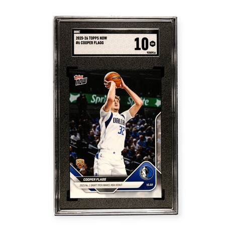 Cooper Flagg // 2025-26 Topps Now Debut // RC // SGC 10 GM