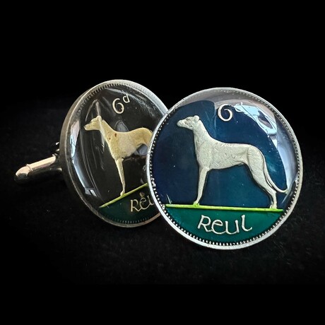 Ireland // Wolfhound Reul 6 Pingine // Coin Cufflink