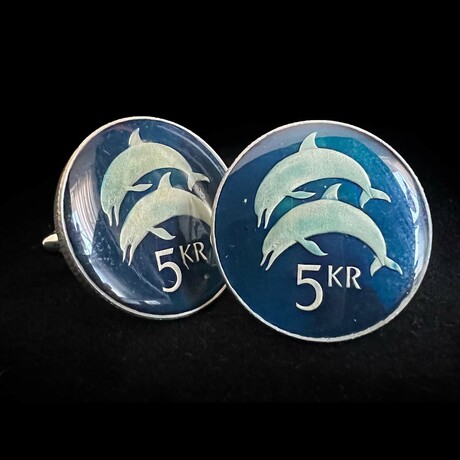 Iceland // Dolphins 5 Krónur // Coin Cufflink