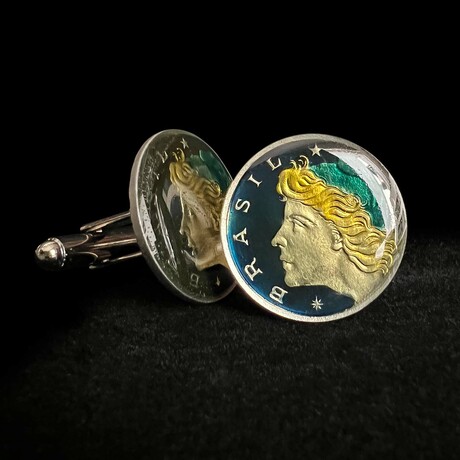 Brazil // Effigy of Republic 5 Centavos // Coin Cufflink