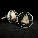 Canada // Nova Scotian Bluenose Schooner 10 Cents // Coin Cufflink