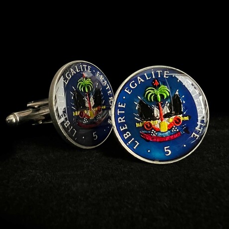 Haiti // Coat of Arms 5 Centimes // Coin Cufflink