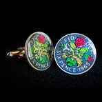 United Kingdom // Tudor Rose 6 Pence // Coin Cufflink