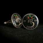 Netherlands // Orange Branch 5 Cents Dutch Gulden // Coin Cufflink