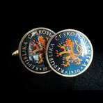 Czechoslovakia // Czech Slovak Lion 1 Koruna // Coin Cufflink