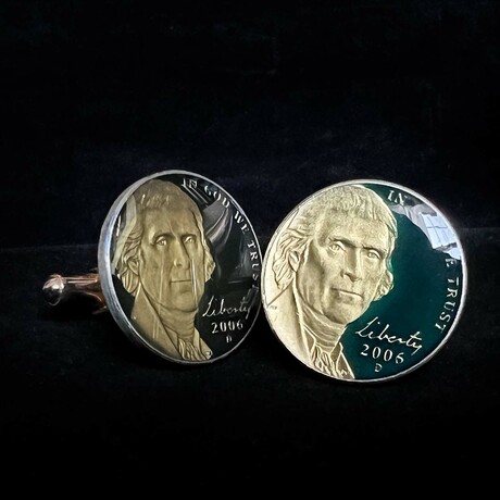 New Jefferson Nickel // Coin Cufflink