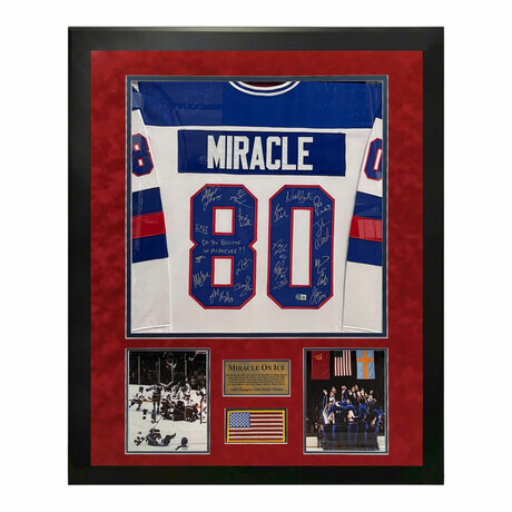 Miracle On Ice // 1980 Olympic USA Hockey Team // Signed Jersey + Framed