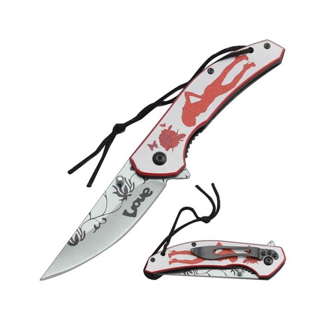 Spring Assisted Knife // SE-9285 // Woman (Blue)