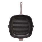 Neo 2pc Cast Iron 11" Grill Pan with Slotted Steak Press (White)
