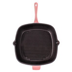 Neo 2pc Cast Iron 11" Grill Pan with Slotted Steak Press (White)