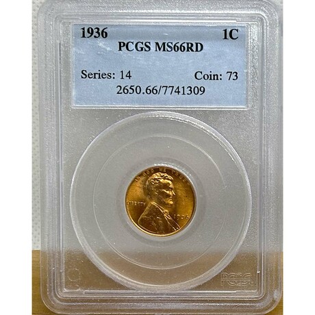1936 P Lincoln Penny PCGS MS 66 RED # 309