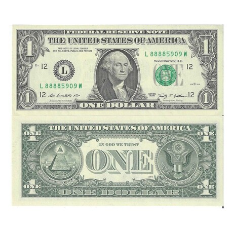 Fancy # 8888 Serial Number $ 1 Federal Resrve Note # 888