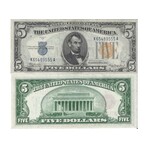 1934 A $ 5 North Africa FANCY SERIAL NUMBER # 555