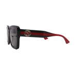 Gucci // Women's GG1861S-001 Square // Black Green Red + Grey