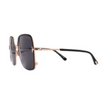 Tom Ford // Women's FT1006/S 02A Square // Black Rose Gold + Dark Grey